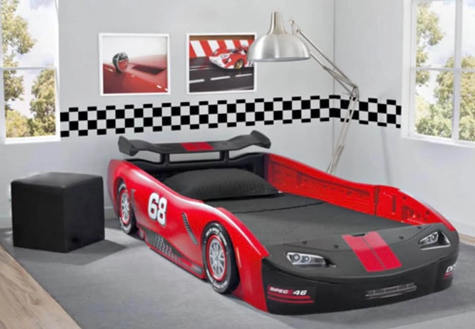 Delta turbo race car twin bed (stickers in a package and unused)