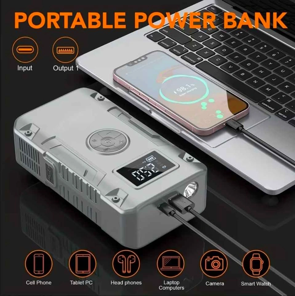 4-in-1 Portable Car Jump Starter with 150 PSI Air Compressor - photo 5