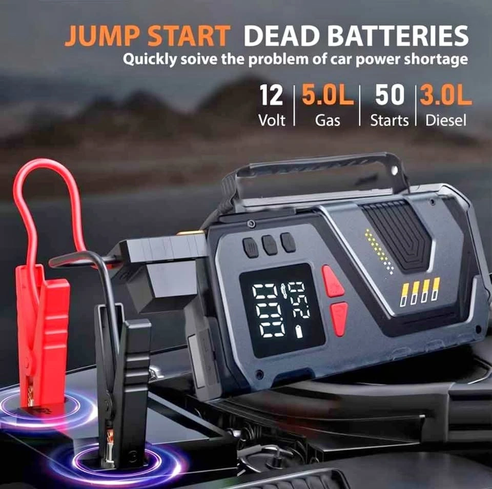 2-in-1 Air Compressor & 12V Car Battery Booster