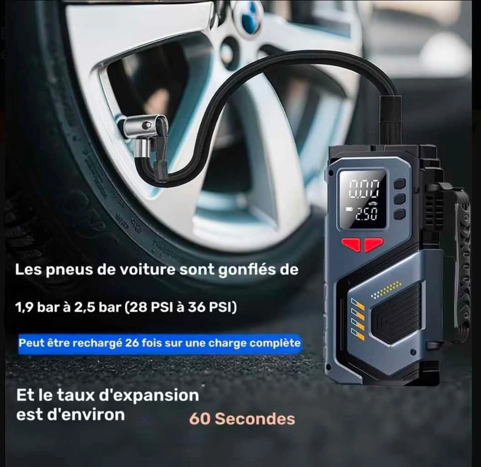 2-in-1 Air Compressor & 12V Car Battery Booster - photo 4