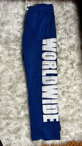 Men's Abercrombie Blue Fleece Sweatpants Logo Print Drawstring L - photo 2