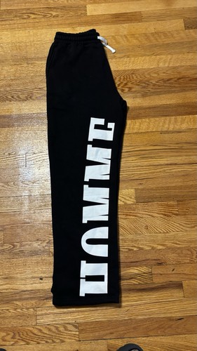 Men's HUMME Black Jogger Pants White Logo Graphic Print Drawstri - photo 2
