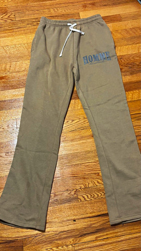Men Fleece Sweatpants M Drawstring Elastic Waist Straight Leg