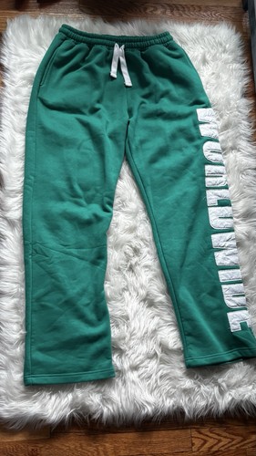 Mens Green Fleece Jogger Sweatpants S Drawstring Elastic Waist - photo 3