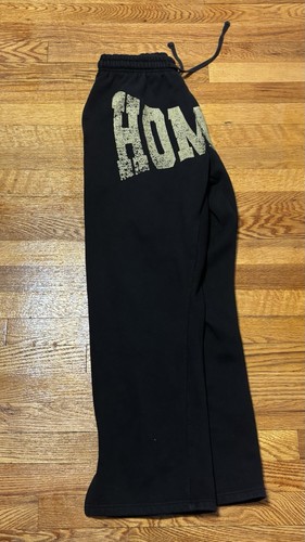 Men's Black Fleece Sweatpants HOMME Logo Graphic Print L - photo 2
