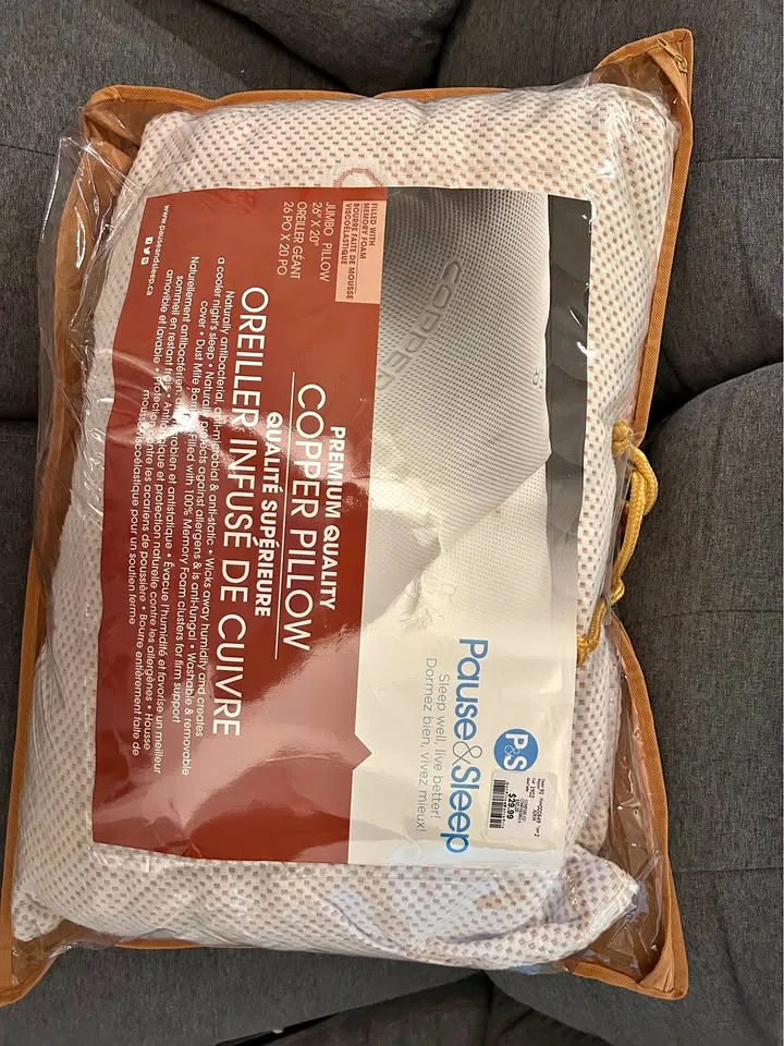 Premium quality Pause & Sleep Copper Pillow - Jumbo Size thumbnail
