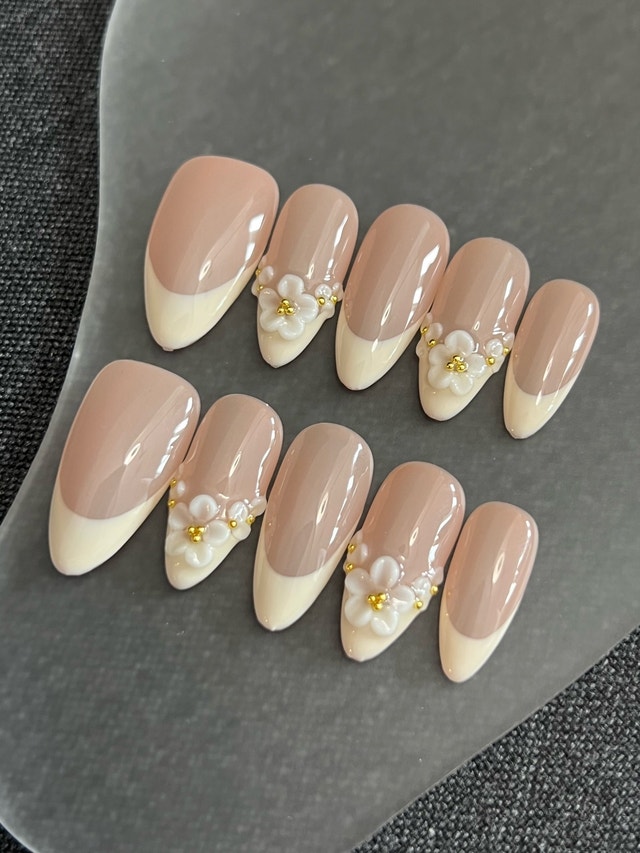 Handmade 3D Tropical Floral Press On Nails – Summer Vacation Set - photo 4