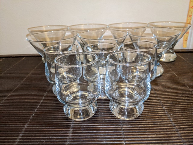 12 Piece Glasses Lot - Small Brandy Dessert Cups