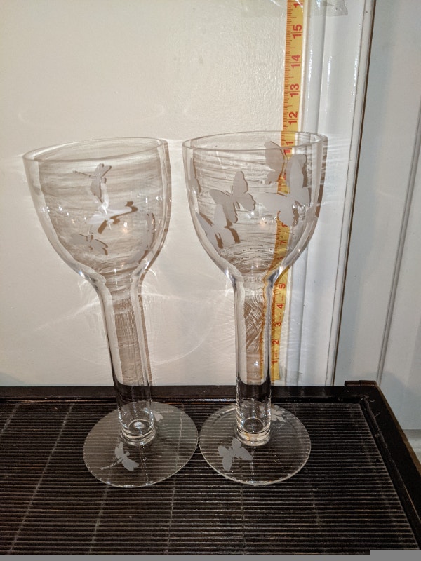 Butterfly and Dragon Fly Glass Candle Holder Set - photo 5