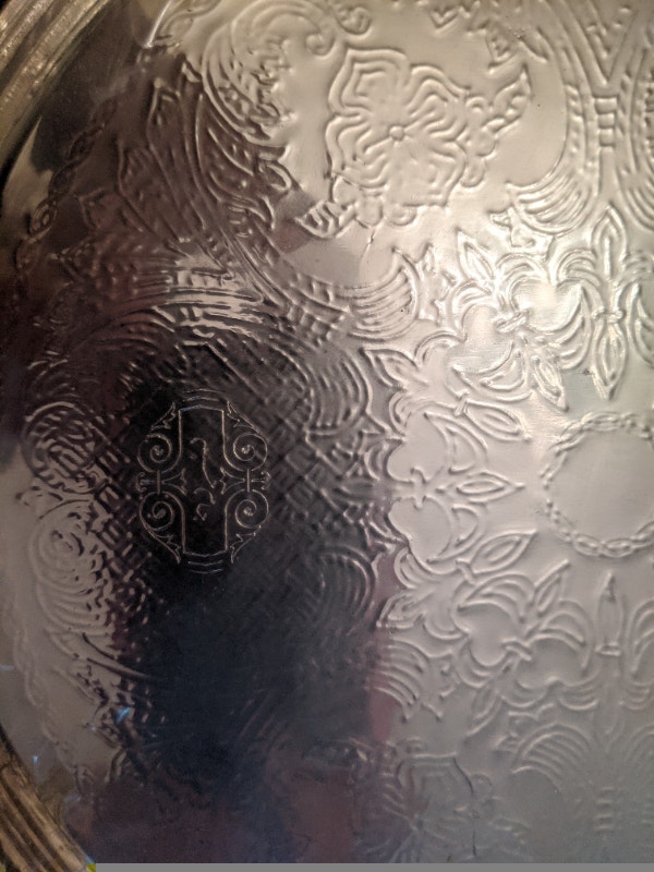 Vintage Jaam e Jam Silver Plated Round Tray - photo 5