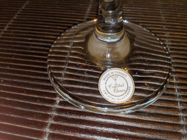 8 Large Crystal Clear Wine Glasses Made in Turkey - photo 5