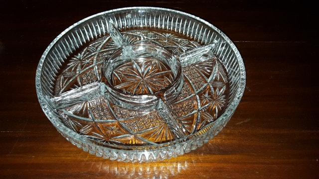 2 Divided Platters - Vintage Libbey Glass Clarion Server - photo 4