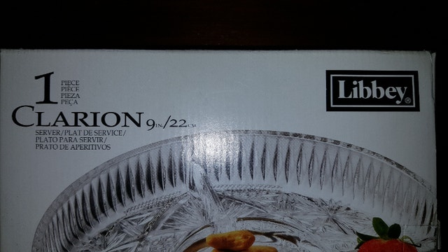 2 Divided Platters - Vintage Libbey Glass Clarion Server - photo 5
