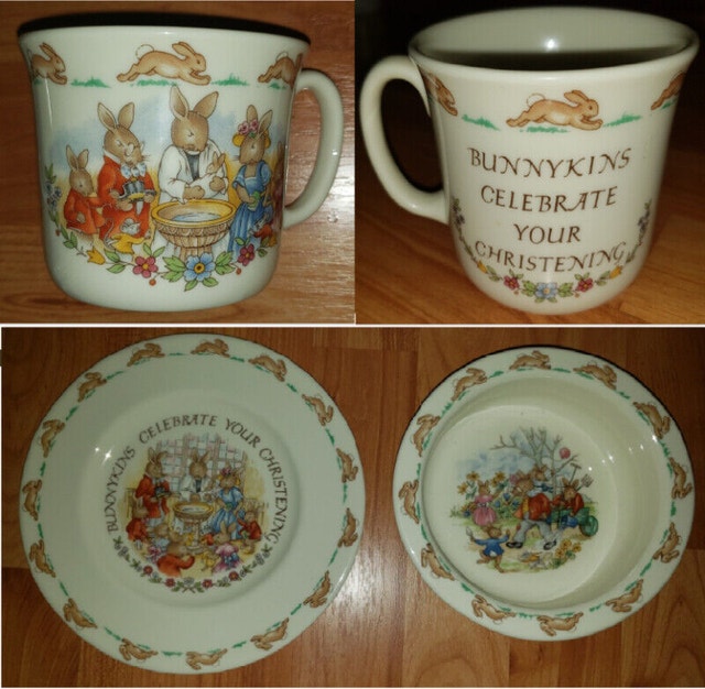 Royal Doulton Bunnykins Christening Set and Bowl