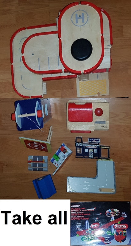 Car Building Sets and PlanCity Wooden Toy Lot