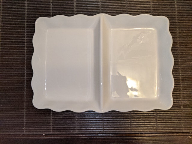 Rectangular White Serving Dish with Divider ($10) - photo 3