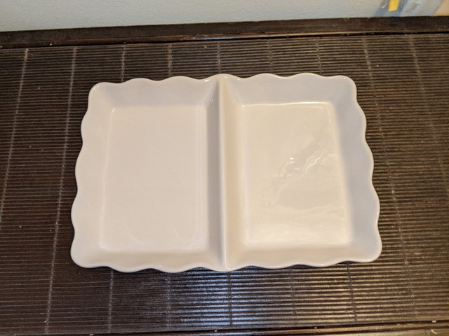 Rectangular White Serving Dish with Divider ($10) - photo 4