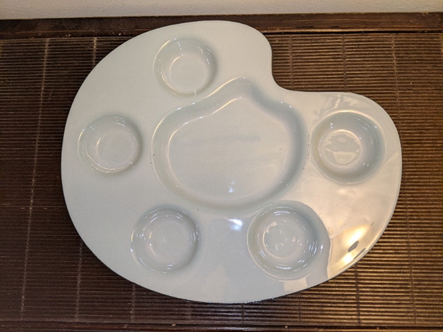 Glass Painting Palette Platter