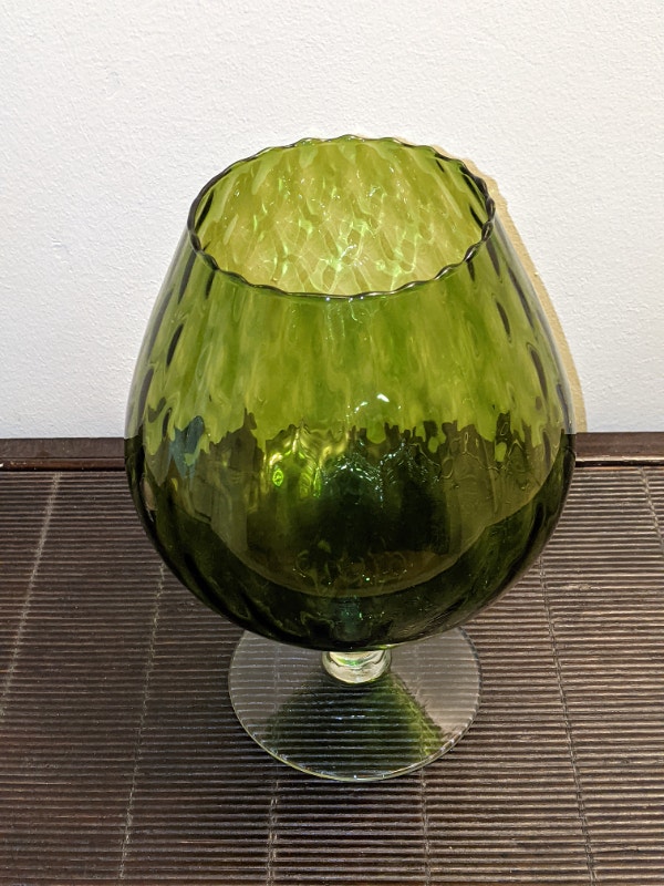 Green Glass Wine Glass Vase