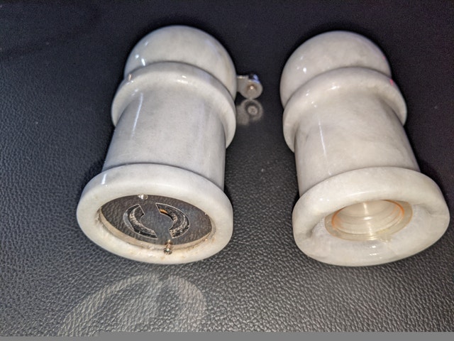 Marble and Silver Toned Salt and Pepper Shakers Lot - photo 3