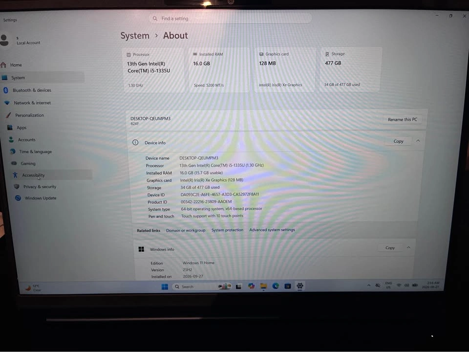Lenovo Touchscreen Intel i5 13th Gen 16GB RAM 512GB SSD - photo 3