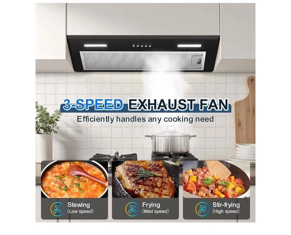 New 24-Inch Insert Range Hood, 353 CFM, 3-Speed - photo 4
