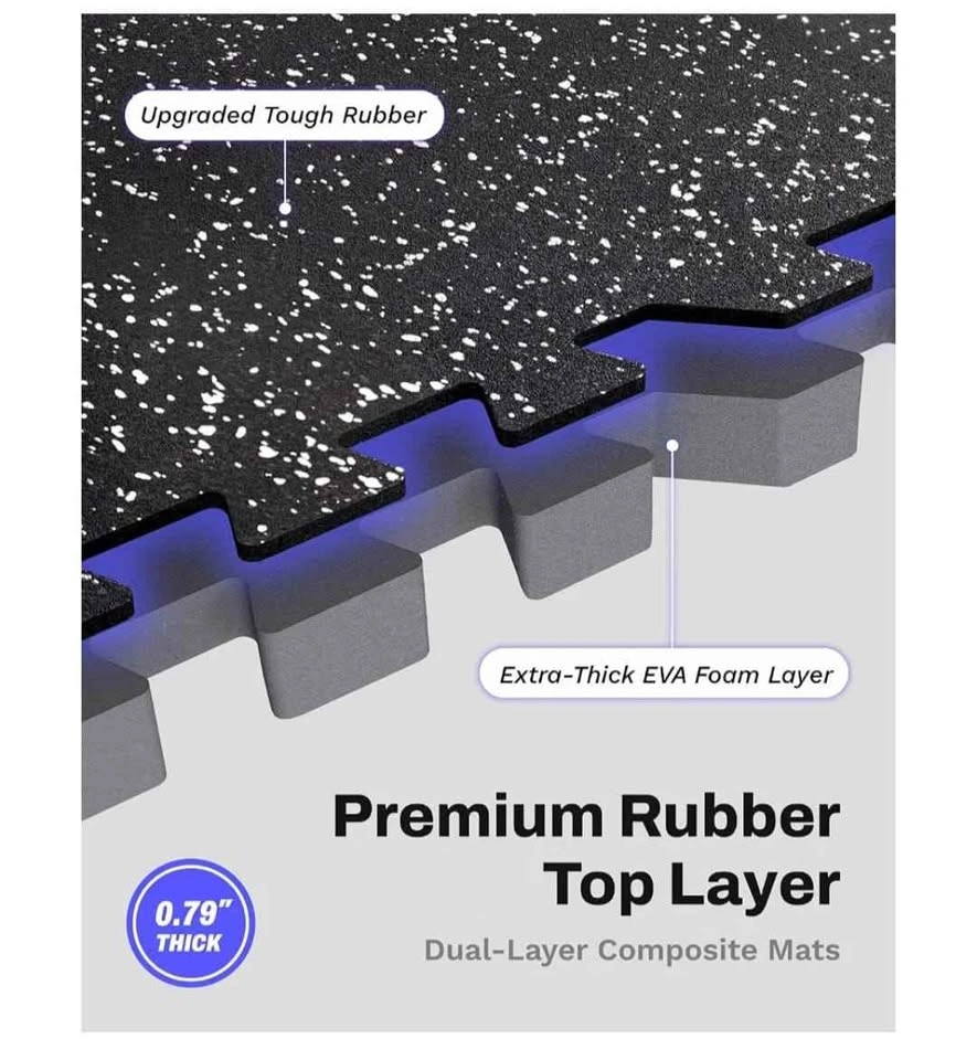 Brand new Gym Mats 48 Sq Ft, 12 Tiles, 0.79" Extra Thick - photo 5