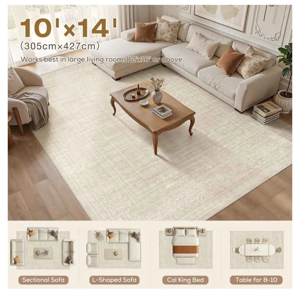 Brand new Neutral 10x14 Area Rugs for Living Room Washable - photo 5