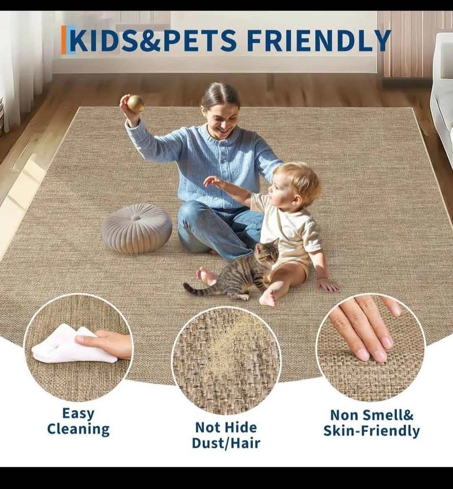 Brand new Area Rug (Woven Texture) 9x12 ft Taupe Beige - photo 4