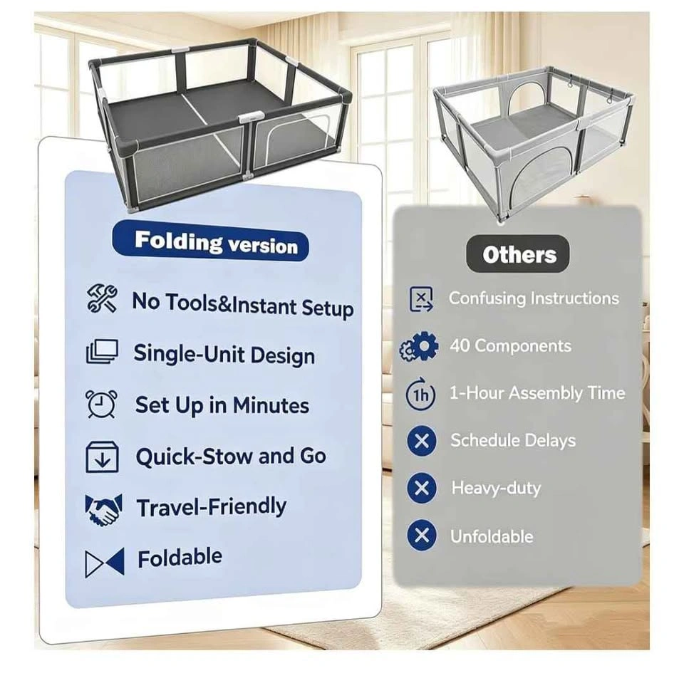 Brand new Foldable Baby Playpen, 59 x 71 in - photo 4