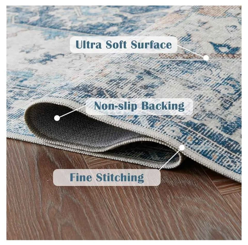Brand new 6x9 ft Washable Vintage Traditional Area Rug - photo 2