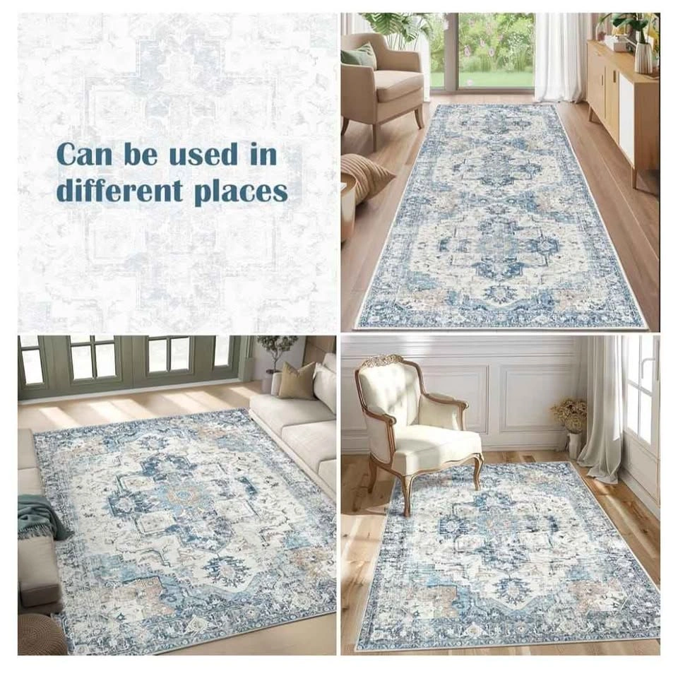 Brand new 6x9 ft Washable Vintage Traditional Area Rug - photo 3