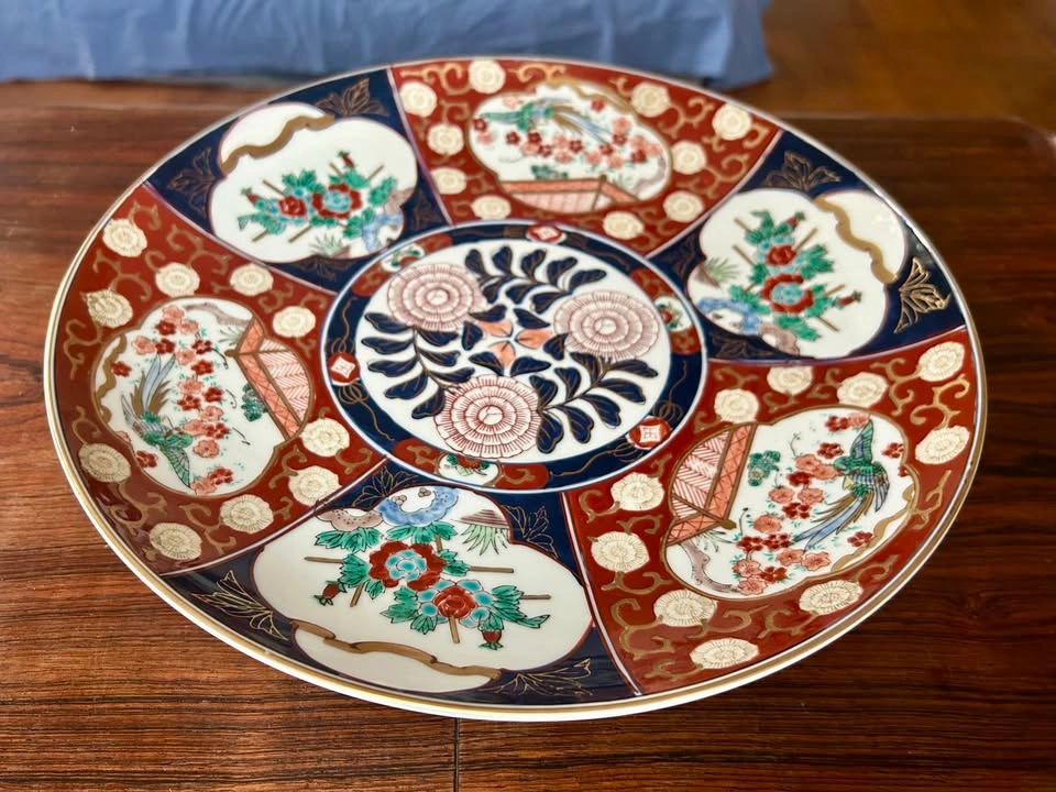 Large Vintage Japanese Imari Porcelain Wall Charger / Plate - photo 2