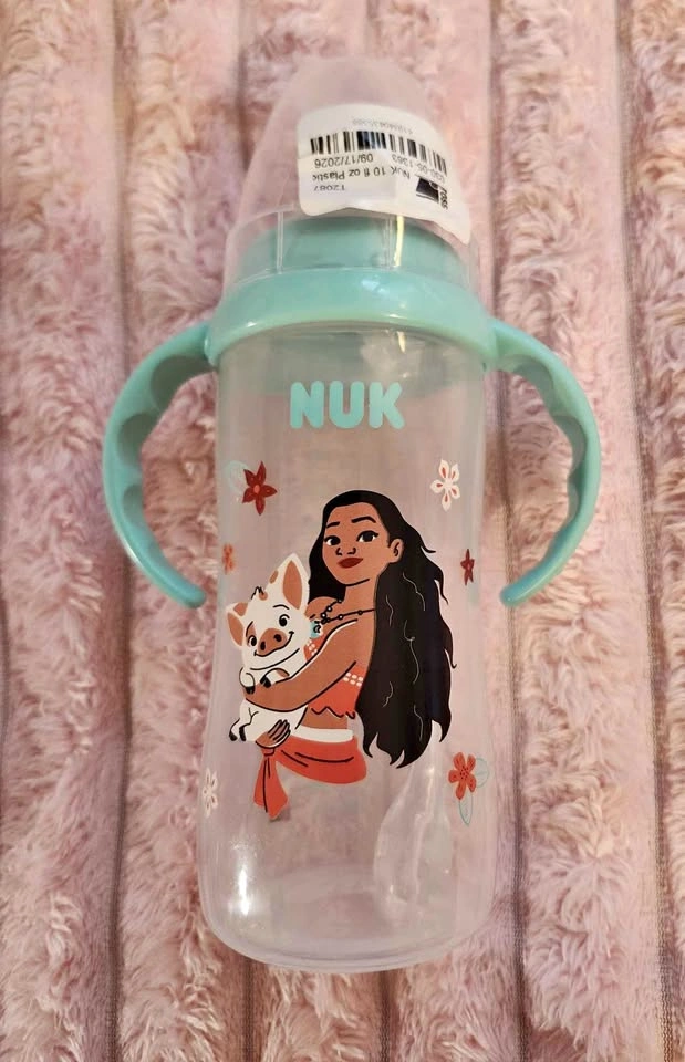NUK Disney Moana 10 oz Plastic Learner Cup/Bottle with Handles