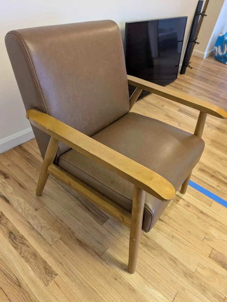 Brown accent chair, mid century modern (MCM) style - photo 2