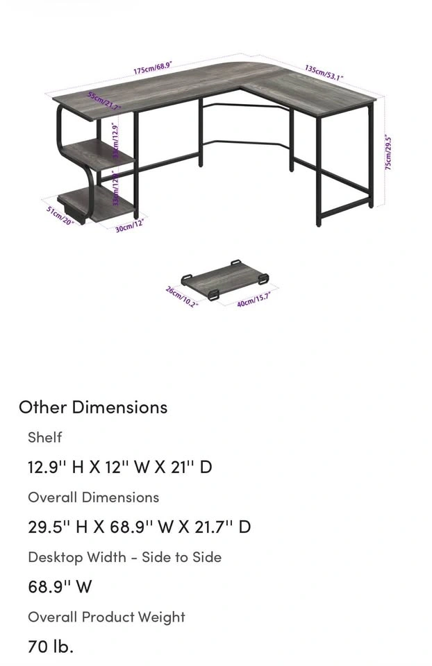 Wayfair Carnearney Reversible L-Shaped Desk - photo 4
