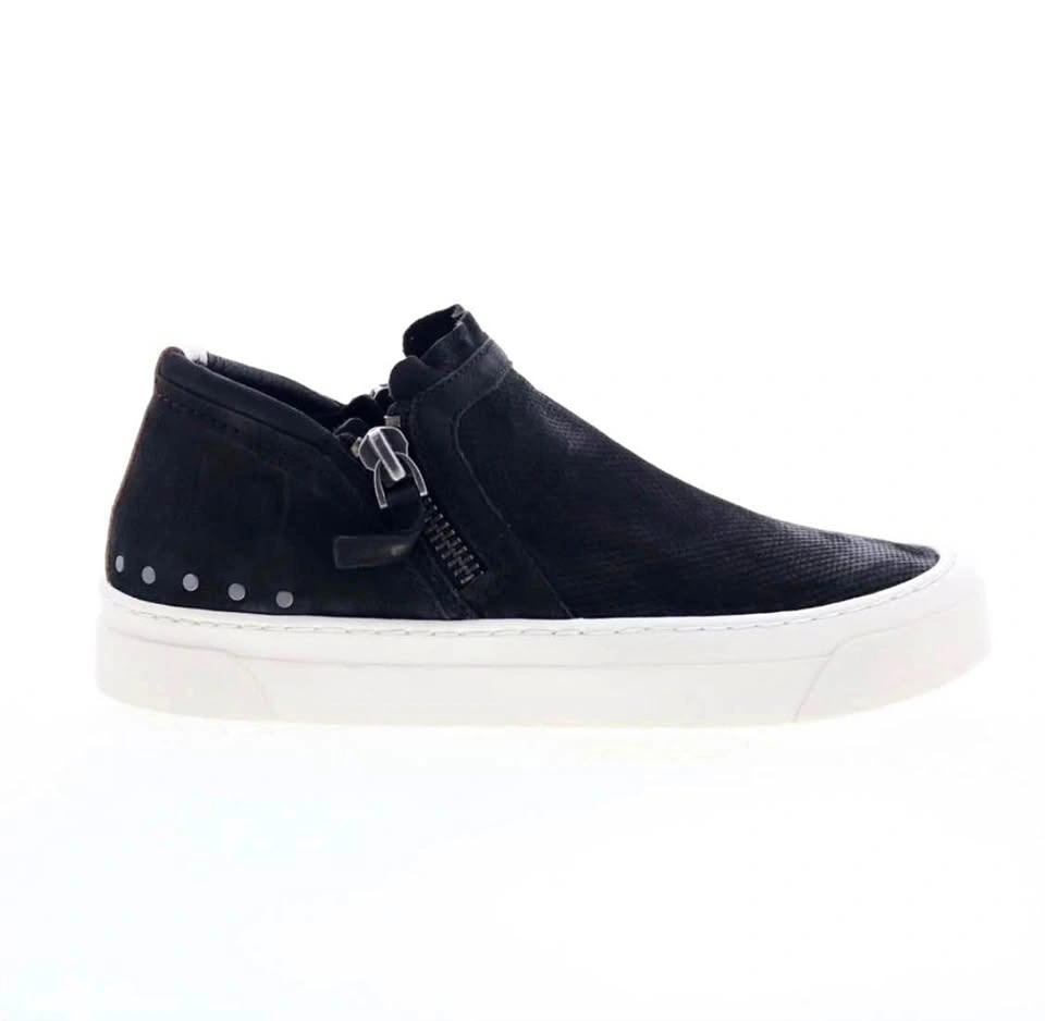 Miz Mooz Arret Women’s Black Leather Zipper Lifestyle Sneakers S