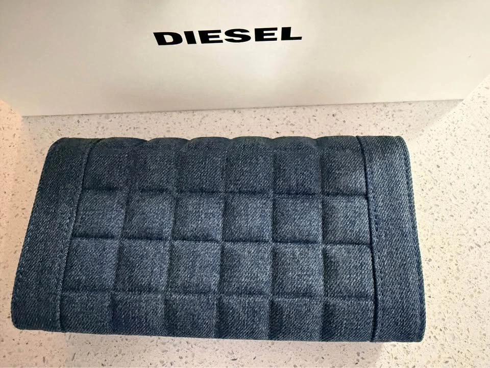 DIESEL Quilted Denim Clutch Wallet - photo 2