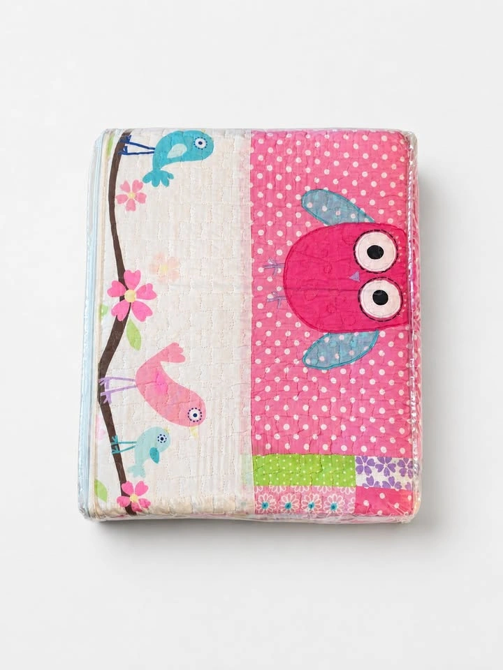 Full/Queen Reversible Quilt Set - Owl & Bird Patchwork Design - photo 3