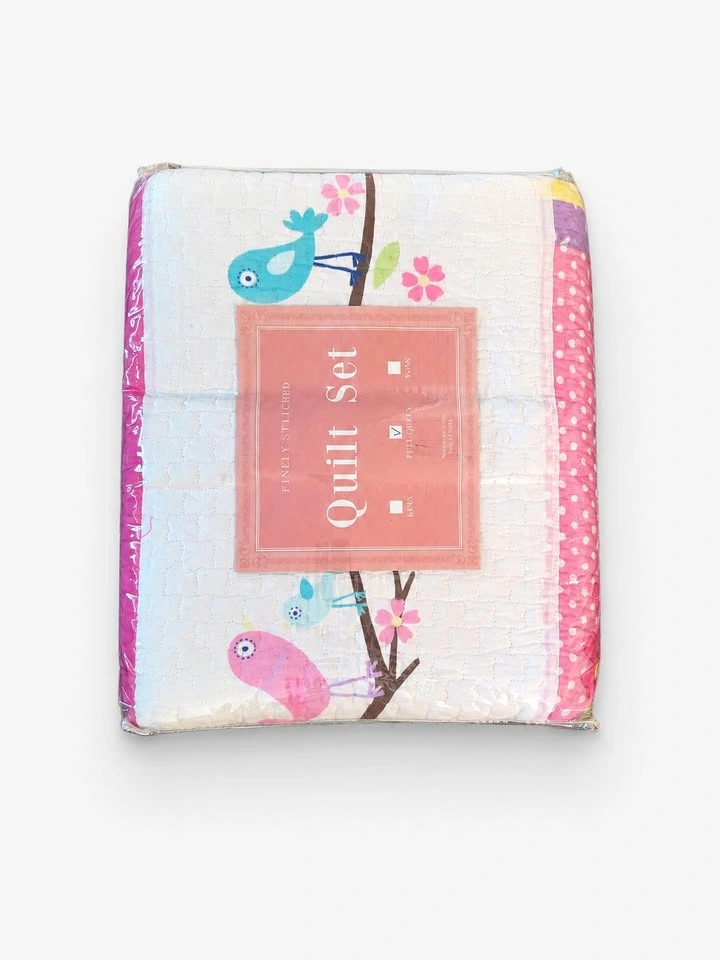 Full/Queen Reversible Quilt Set - Owl & Bird Patchwork Design - photo 4