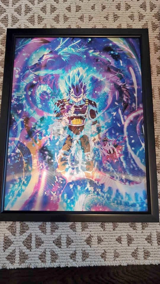 Holographic Dragon Ball Super Vegeta Framed 3D Lenticular Poster