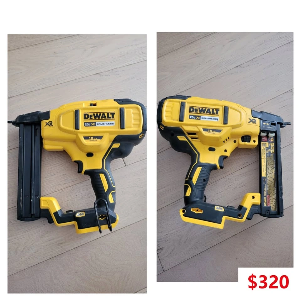 $320 DEWALT 20V XR Brushless 18 GA Stapler DCN681