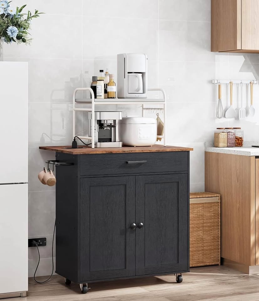 Kitchen Island Cart with Cabinet, Drawer, Rolling Storage - photo 4