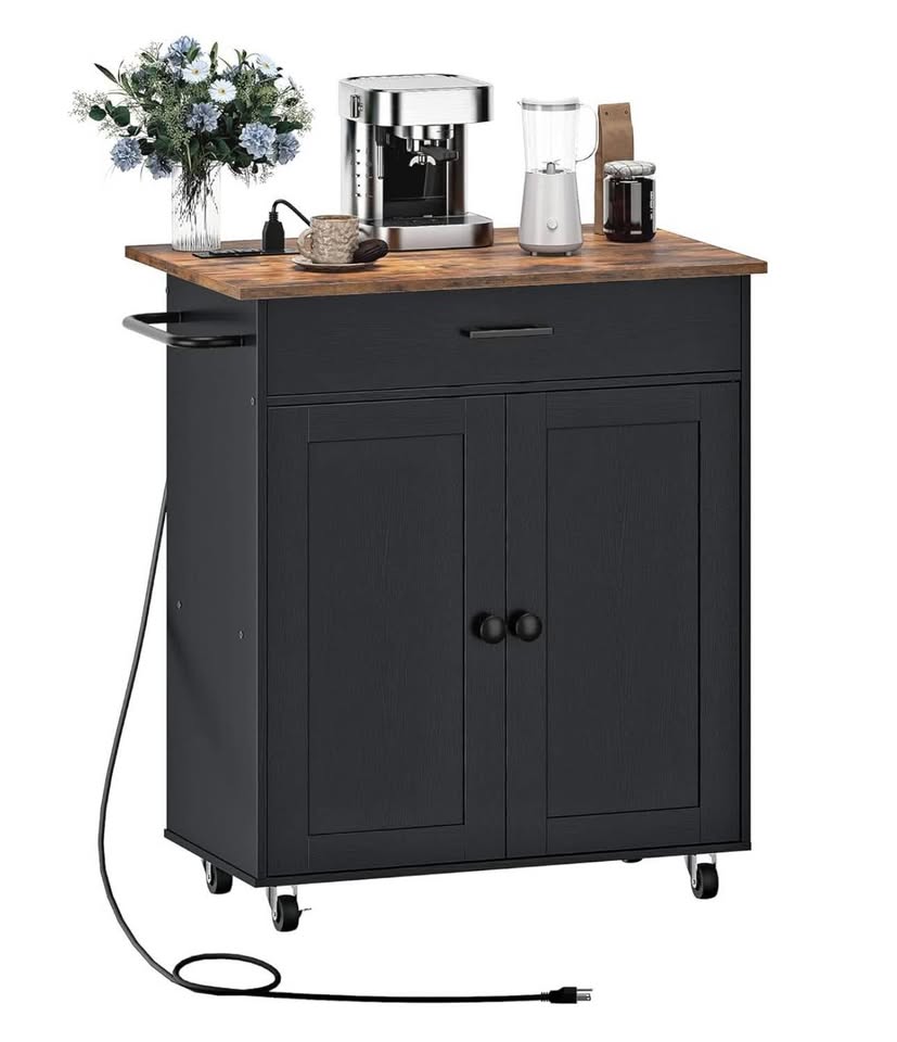 Kitchen Island Cart with Cabinet, Drawer, Rolling Storage - photo 5