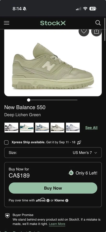 Brand New: Men's New Balance 550 Shoes Size US8 - photo 5