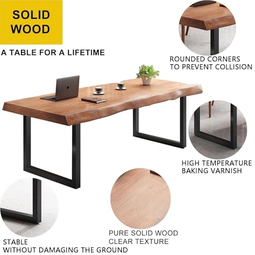 Solid Wood Desk 47in – Computer Desk / Small Dining - photo 2