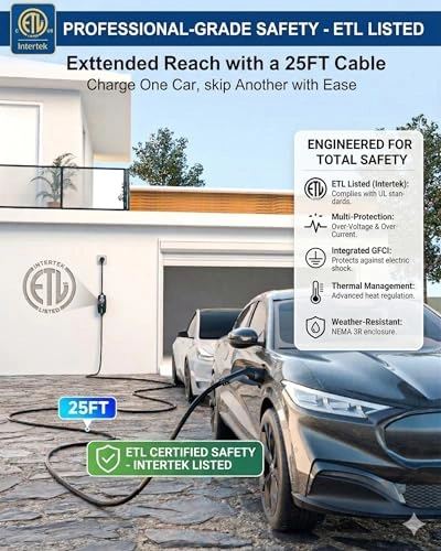 EVDANCE Portable EV Charger Level 1 & 2 - 16A Smart EVSE - photo 3