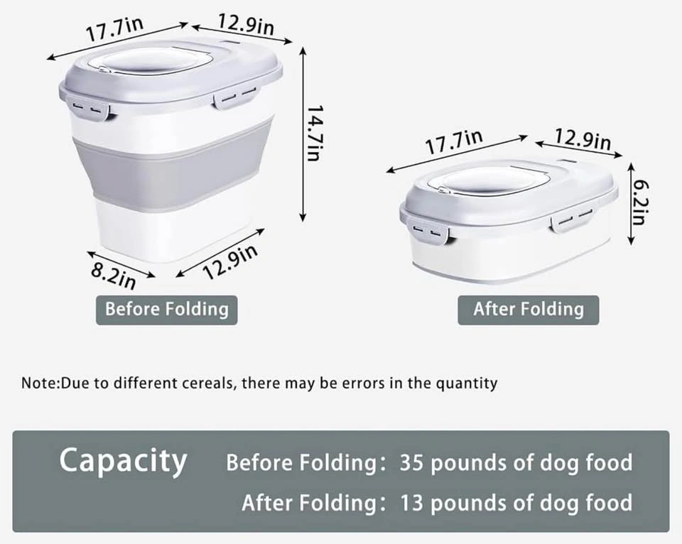 Expandable pet food storage container with wheels - photo 5