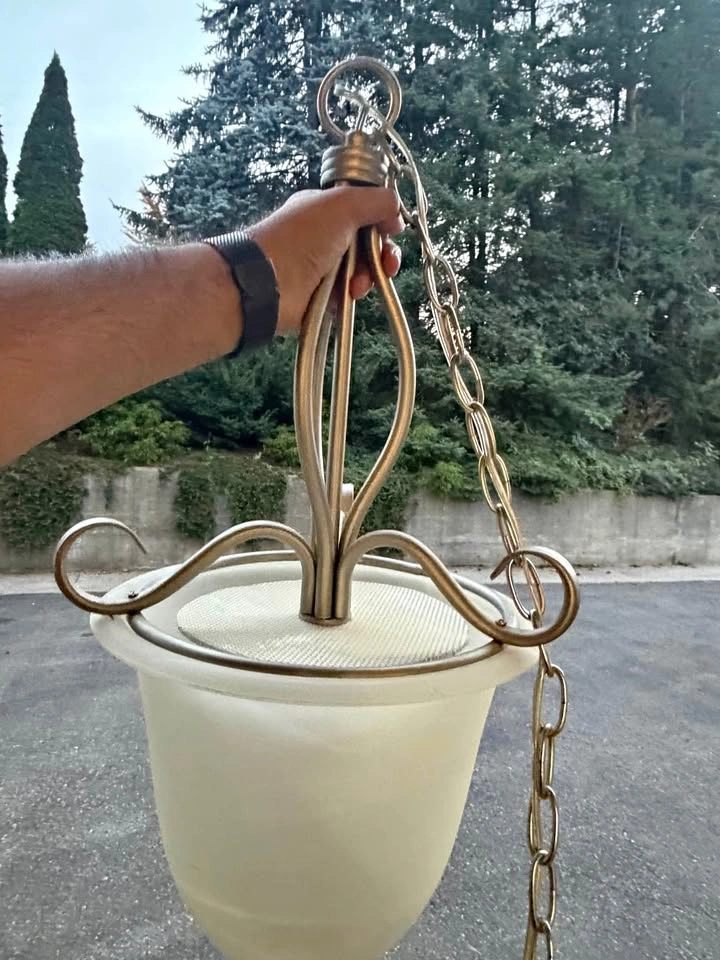 Hanging Light Fixture – Frosted Glass
