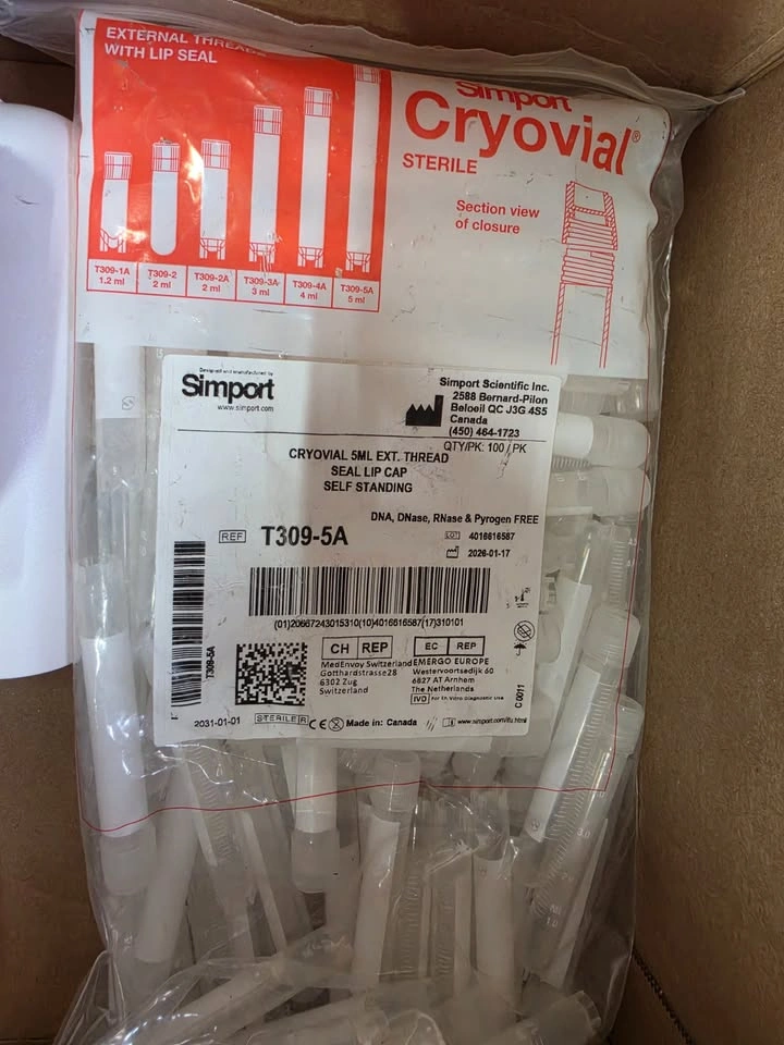 BRAND-NEW 100x Cryovial 5ml EXT Thread Seal Lip Cap Self Standin - photo 2